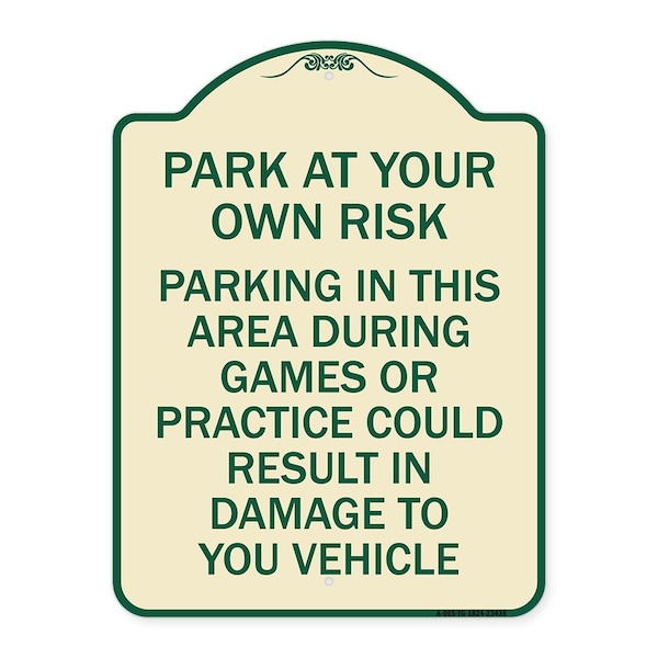 Parking in This Area During Games or Practices Could Result in Damage to Your Vehicle, TG-1824-23436